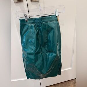House of CB Teal Latex Knee Length Pencil ✏️ Skirt